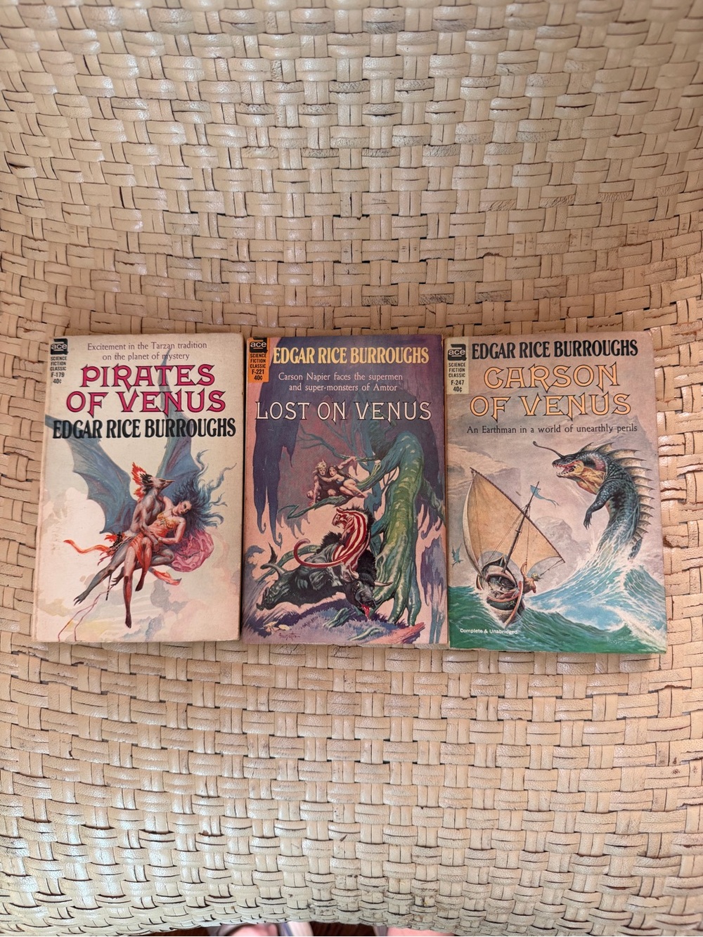 Collection of 3 Vintage Edgar Tice Burroughs Paperbacks Names Bellow